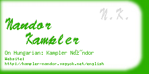 nandor kampler business card